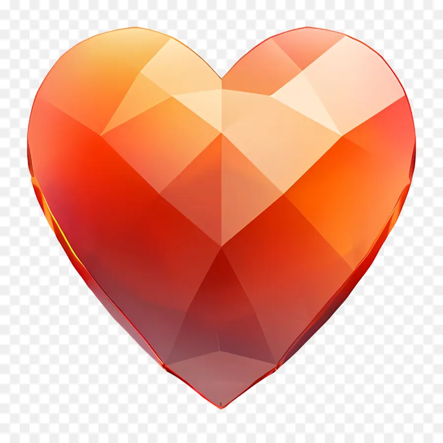 сердце Emoji，Красное хрустальное сердце PNG