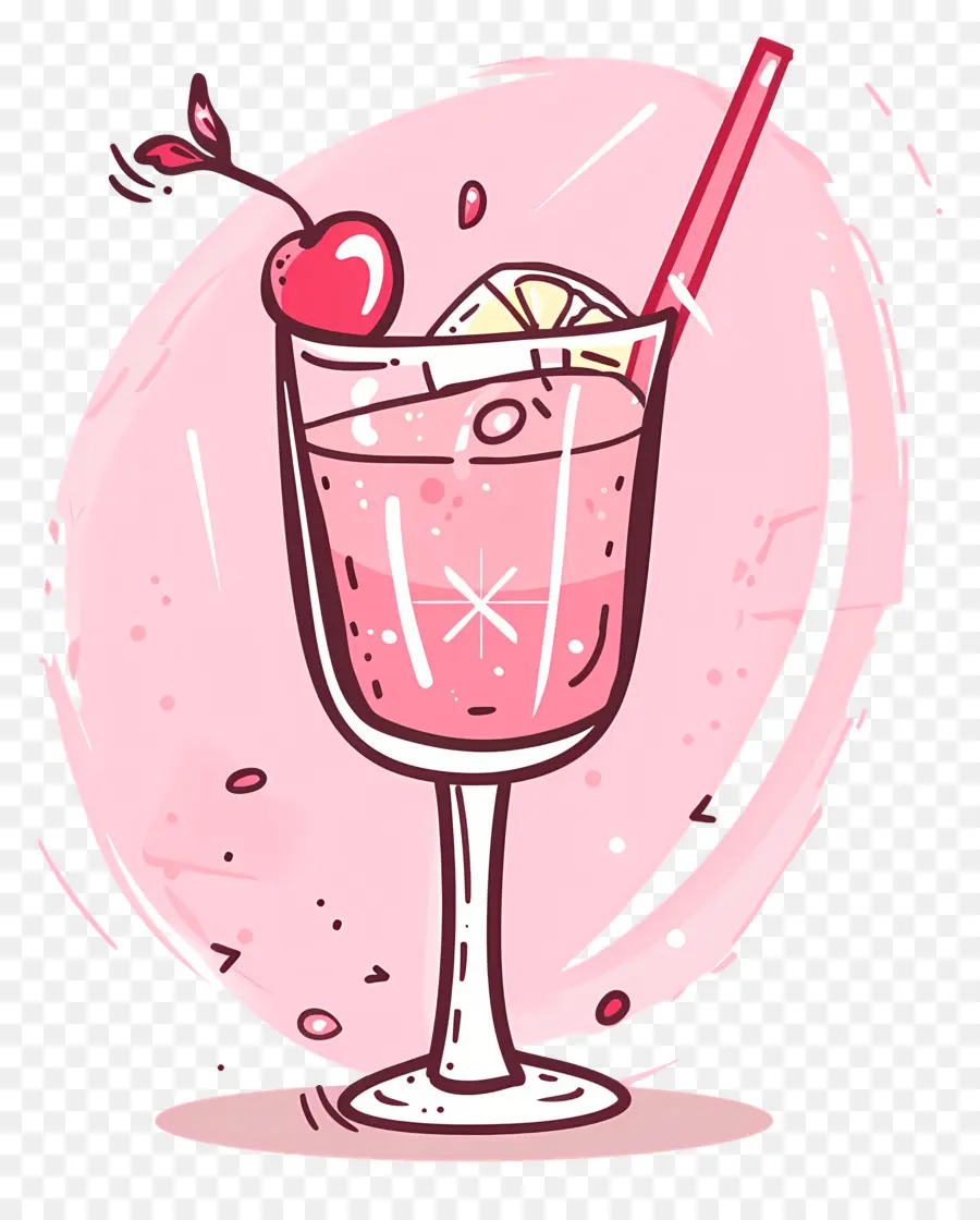розовый коктейль，розовый напиток PNG