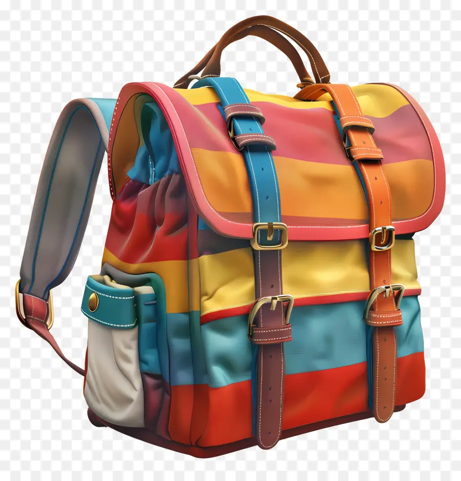 Школьная сумка，Красочный рюкзак PNG