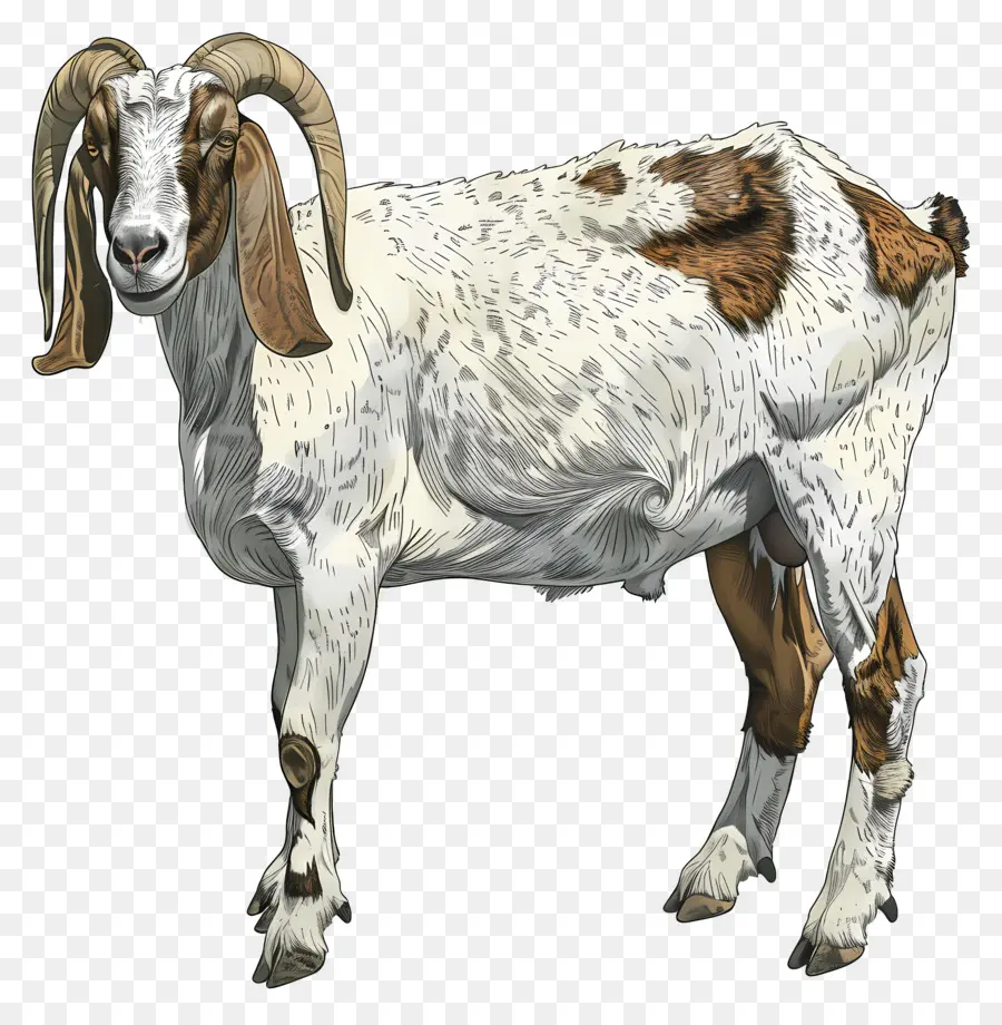 Бур козел，белая коза PNG