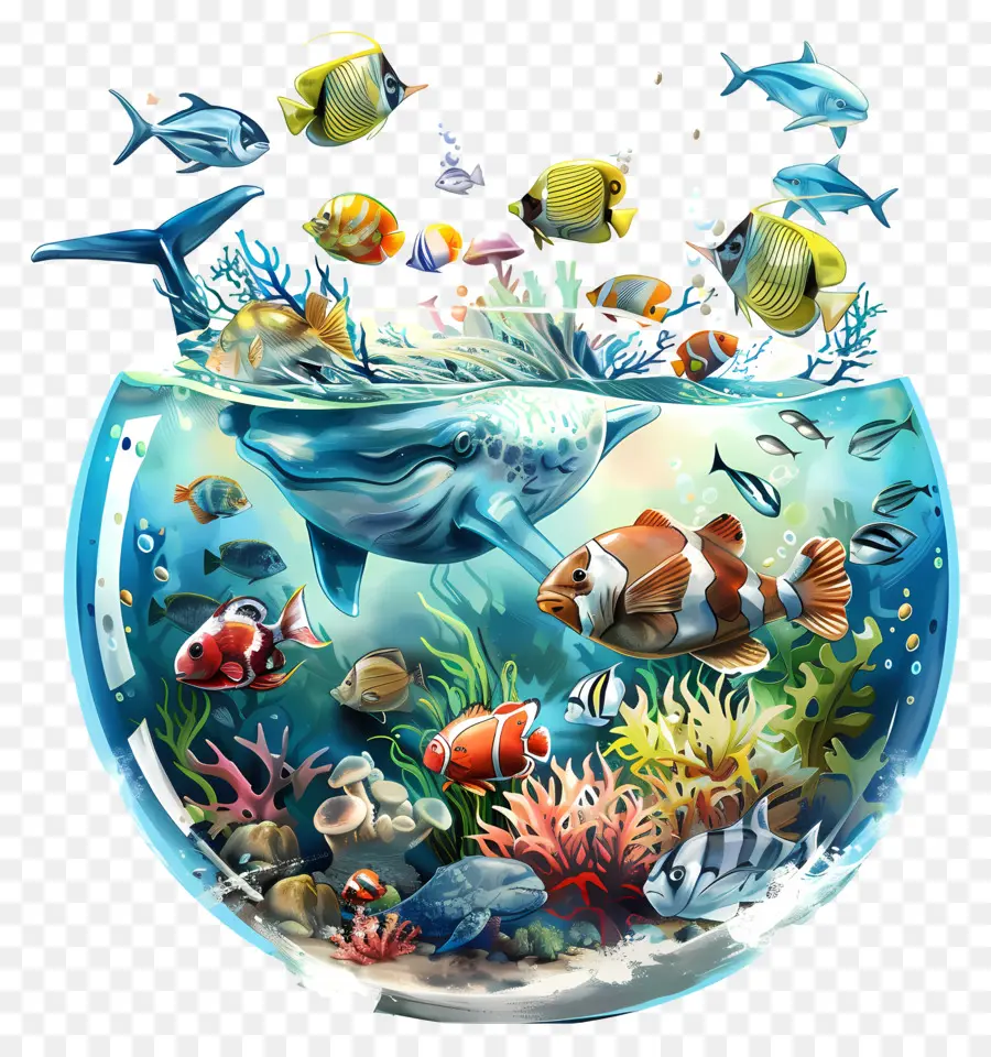 Всемирный день океанов，аквариум PNG