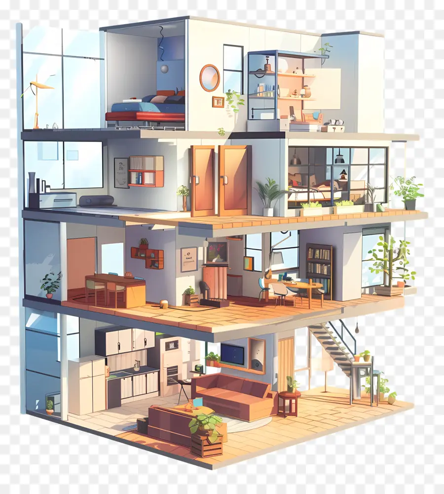 Апартаменты，модернистская архитектура PNG