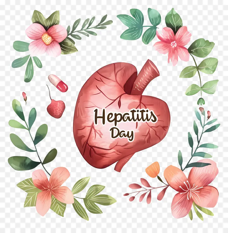 Всемирный день борьбы с гепатитом，акварельная живопись PNG