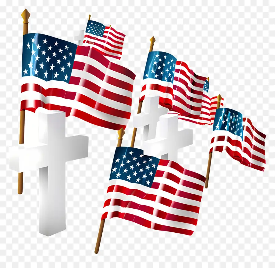 День Памяти，Американские флаги PNG