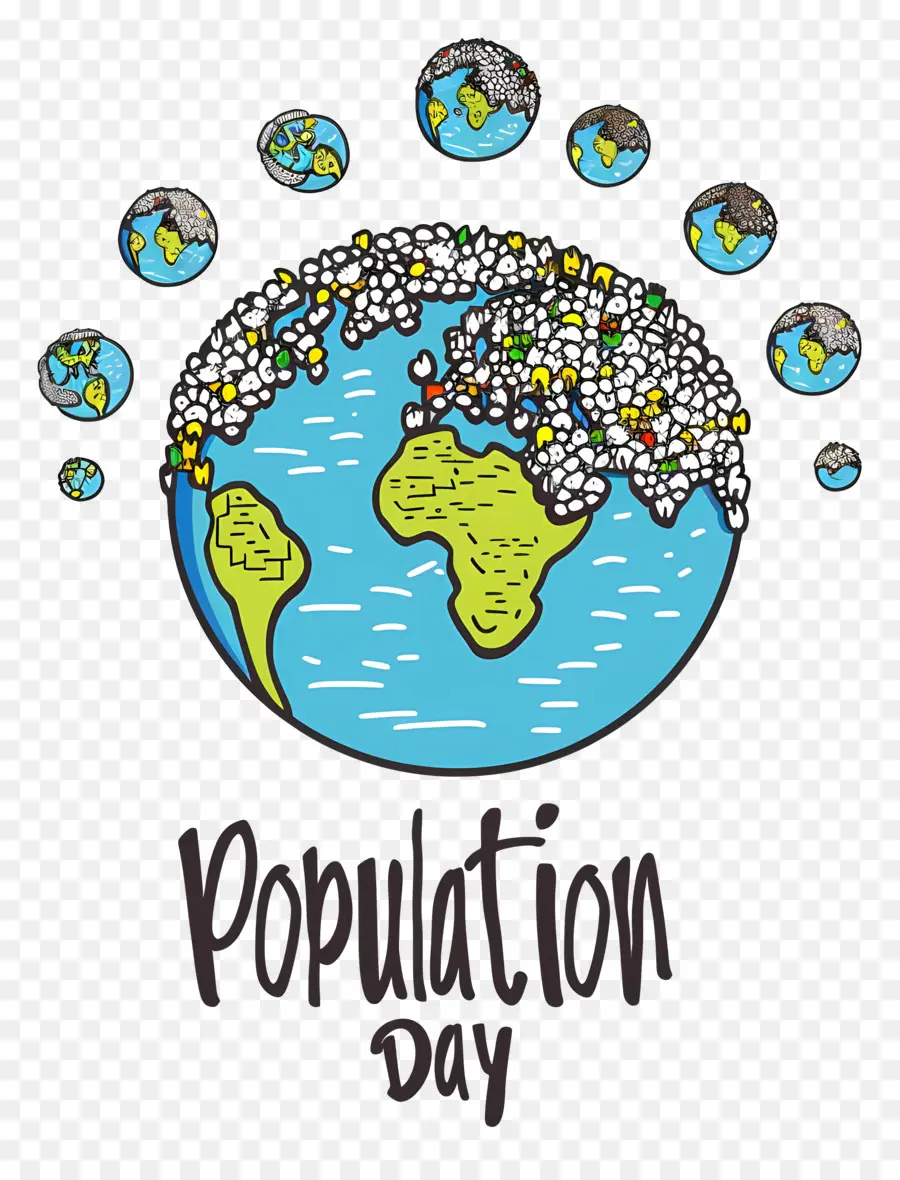 Всемирный день народонаселения，земной шар PNG