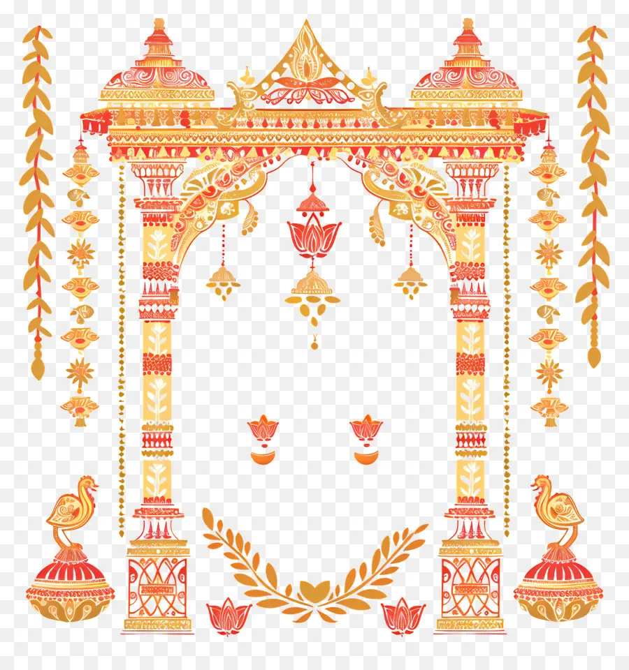 Индуистской свадьбы，индийский храм PNG