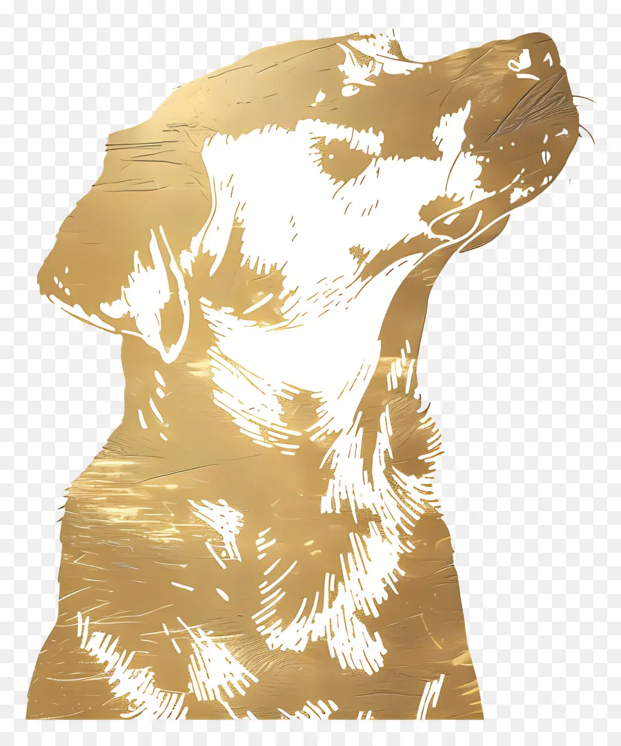 Золотая собака，Золотая скульптура PNG