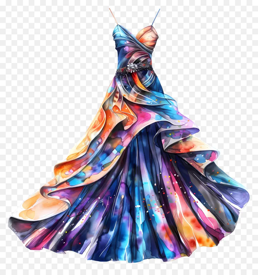 вечернее платье，Floral Dress PNG