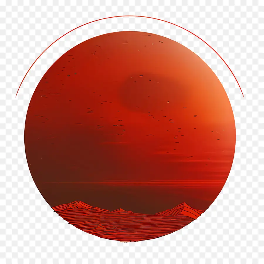 планеты，красное небо PNG
