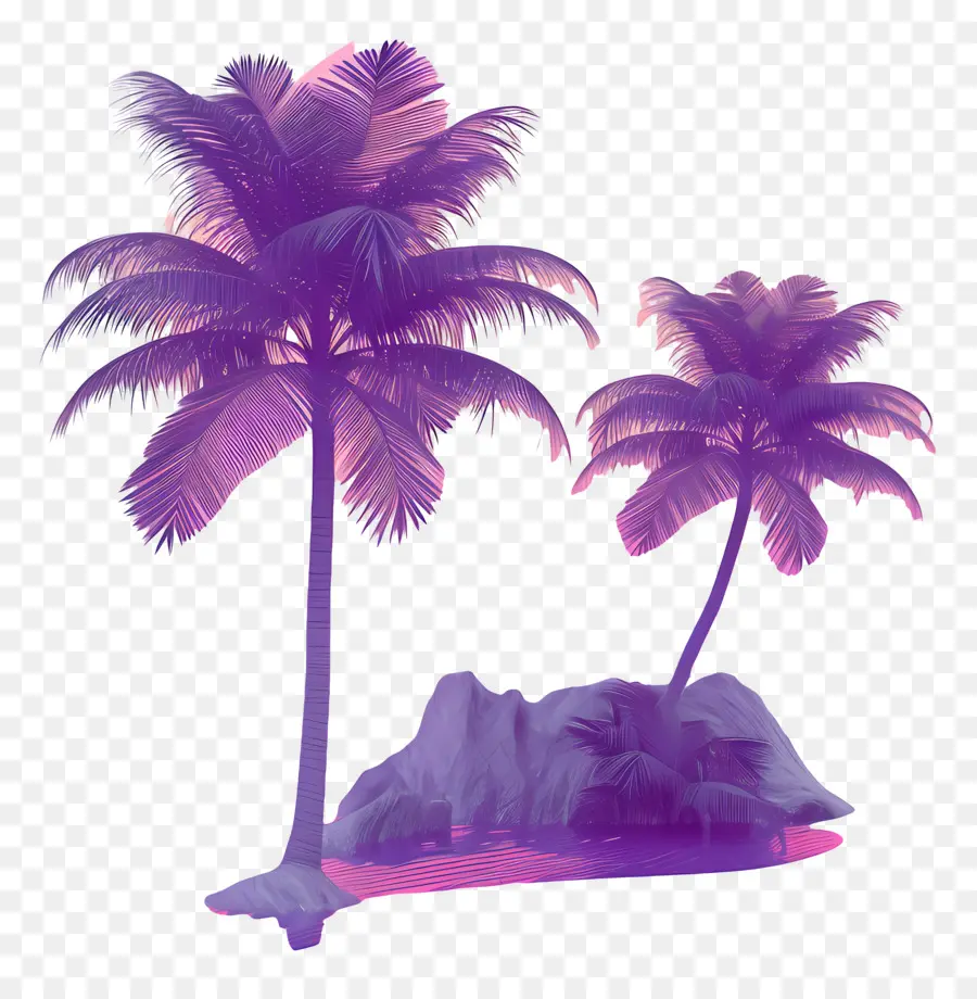 Vaporwave，пальмы PNG
