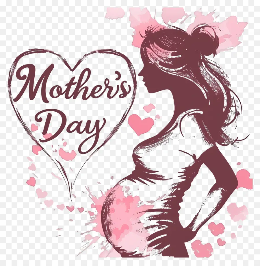 Mothers Day，женщина силуэт PNG