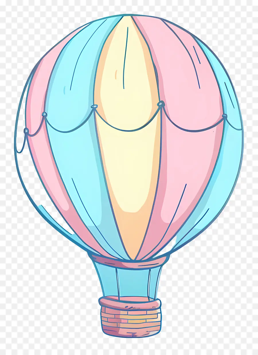 горячий воздух воздушный шар，розовый и голубой PNG