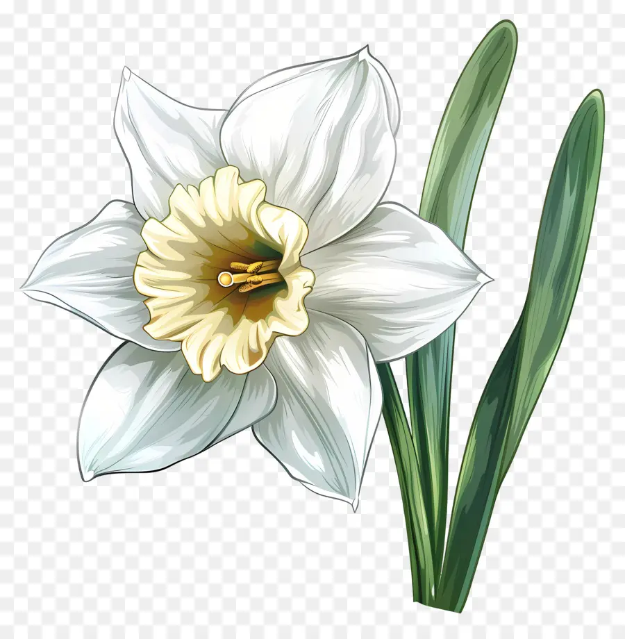 Нарцисский цветок，белый цветок PNG