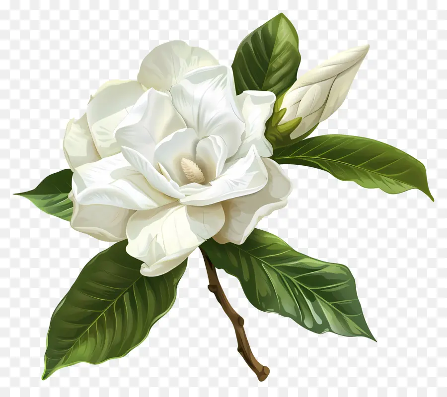 гардения цветок，белый цветок PNG