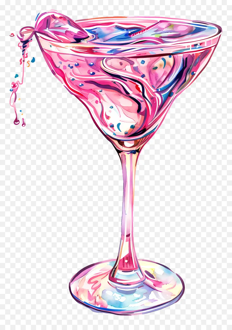 розовый коктейль，Розовый Мартини PNG