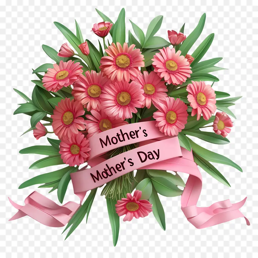 Mothers Day，Розовые цветы PNG