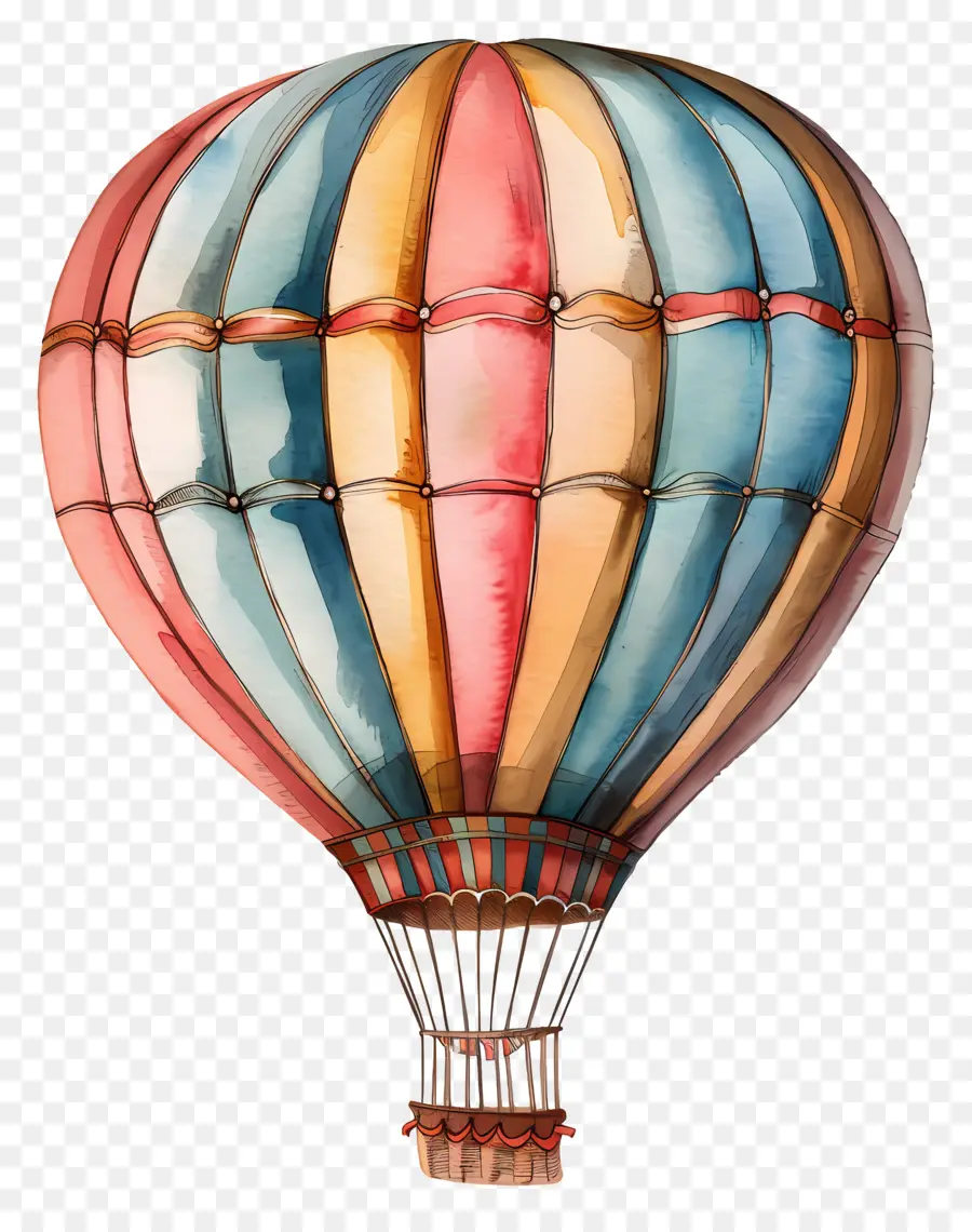 горячий воздух воздушный шар，красочные PNG