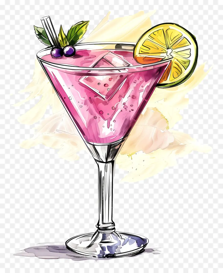 розовый коктейль，Мартини PNG