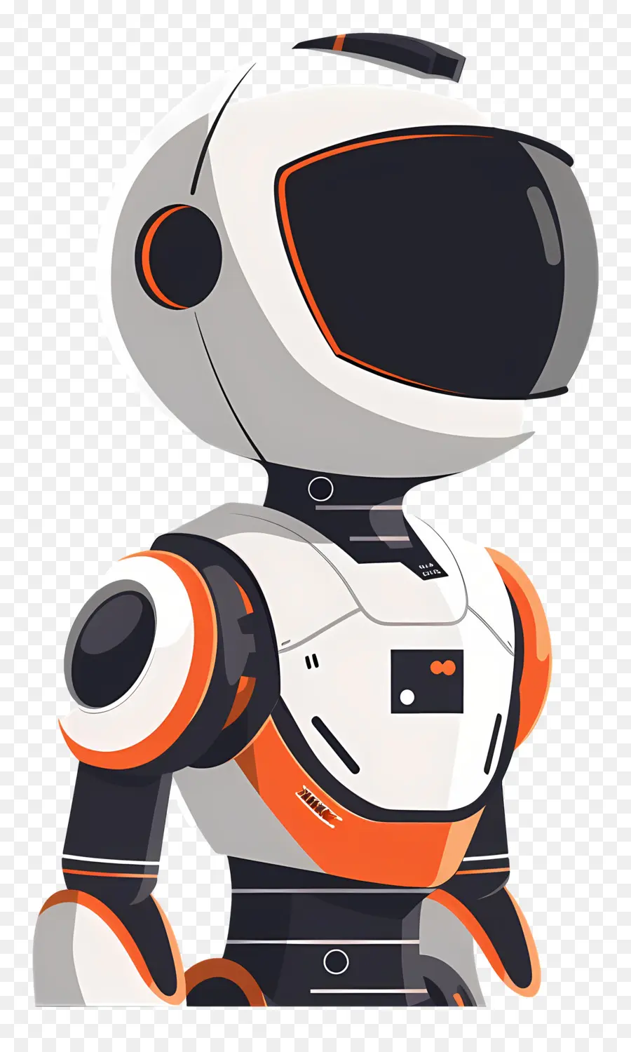 робот，оранжевый и белый PNG