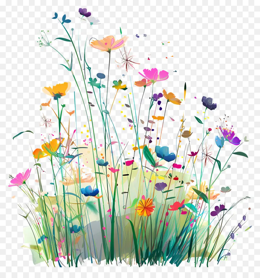 Цветочная трава，полевые цветы PNG