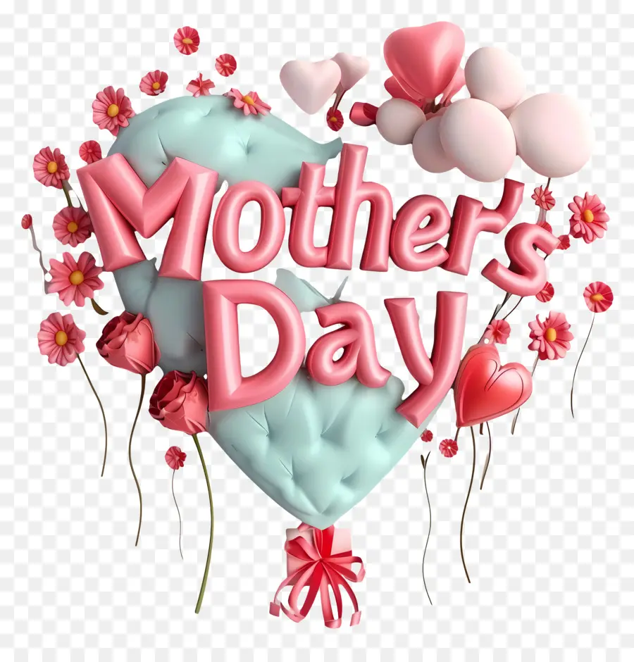 Mothers Day，формы сердца PNG