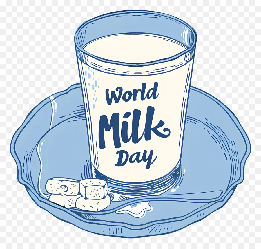 Всемирный День Молока，винтажный рисунок PNG