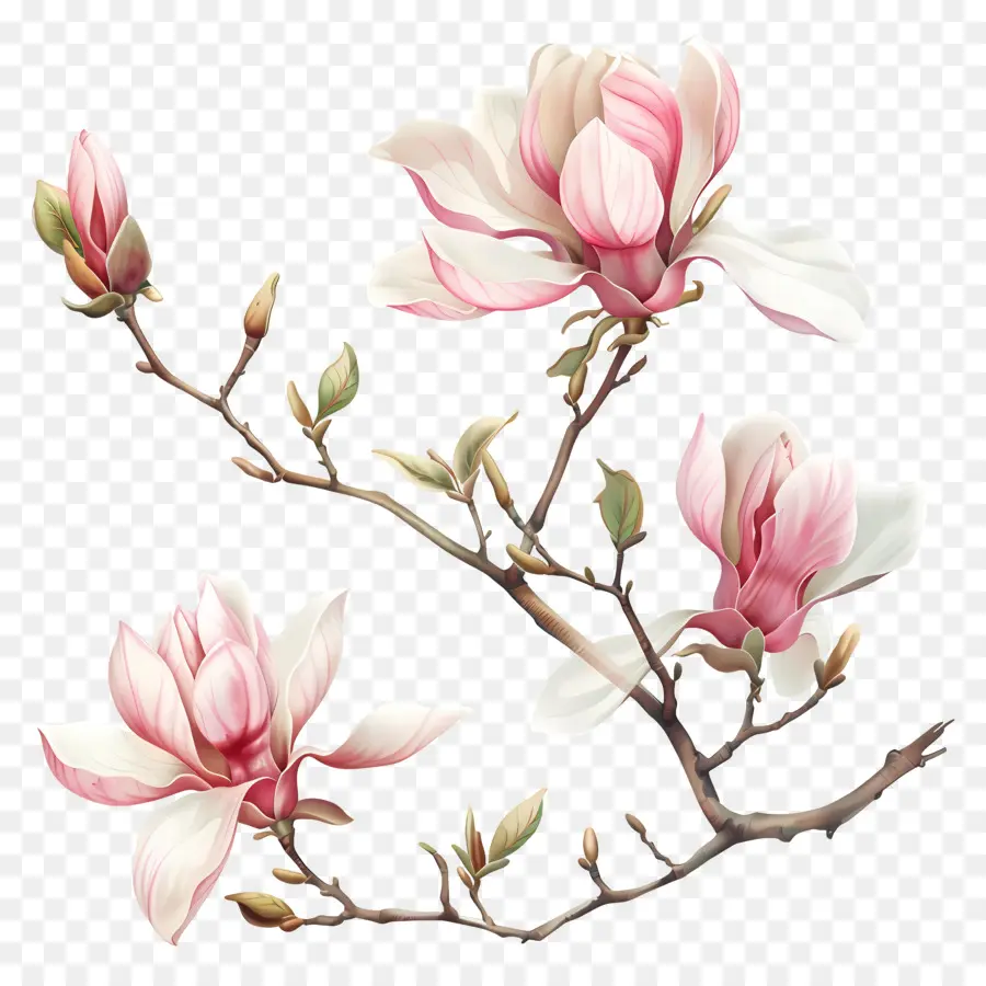 магнолия цветы，Розовые цветы PNG