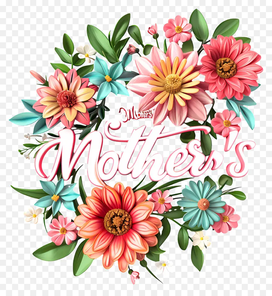 Mothers Day，цветочный дизайн PNG