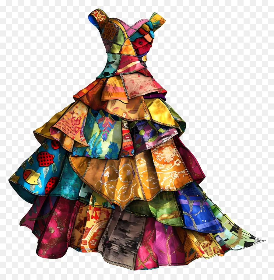 вечернее платье，красочное платье PNG