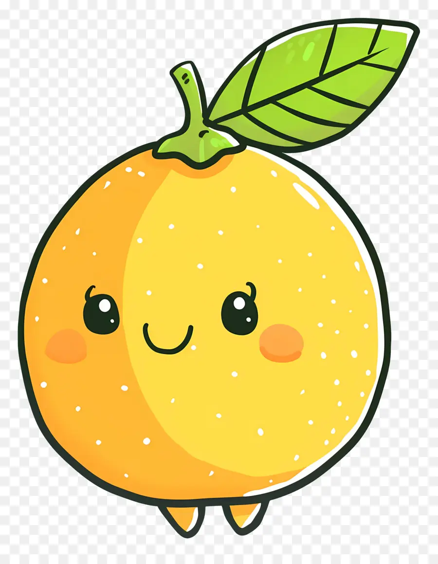 Лимон，Симпатичный мультипликационный оранжевый PNG