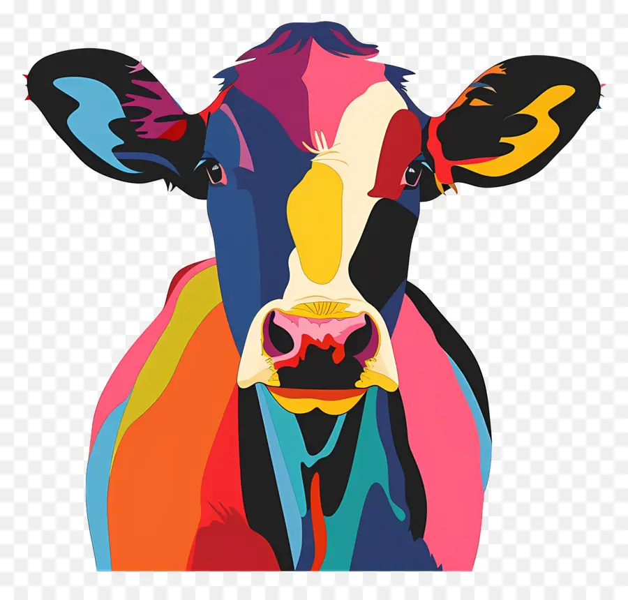 корова，красочная корова PNG