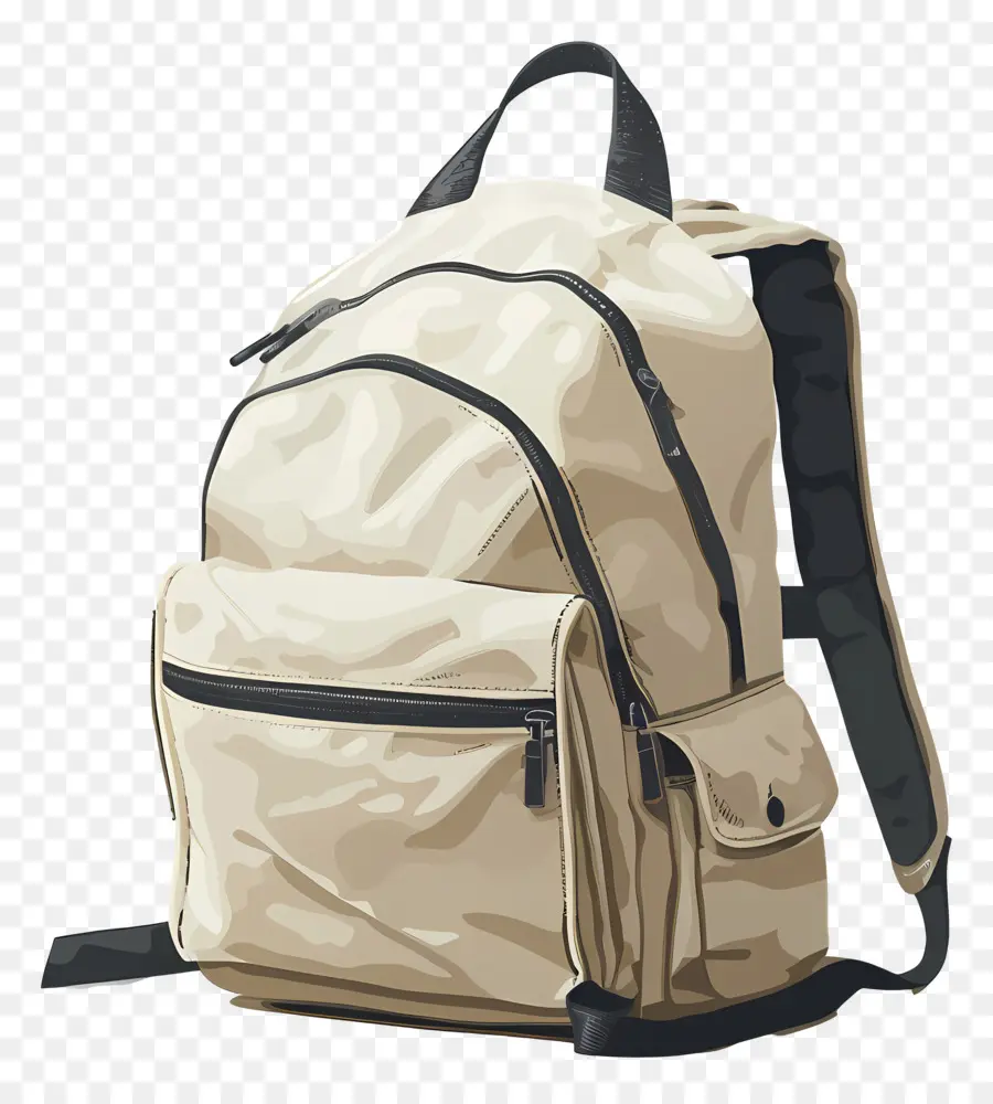 Школьная сумка，Бежевый рюкзак PNG