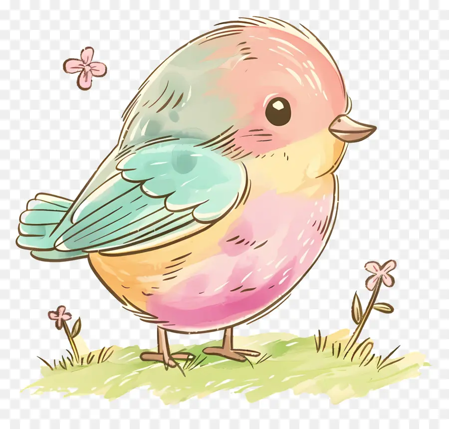 Doodle Bird，Симпатичная иллюстрация птиц PNG
