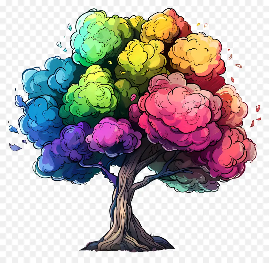 Дерево，разноцветные PNG