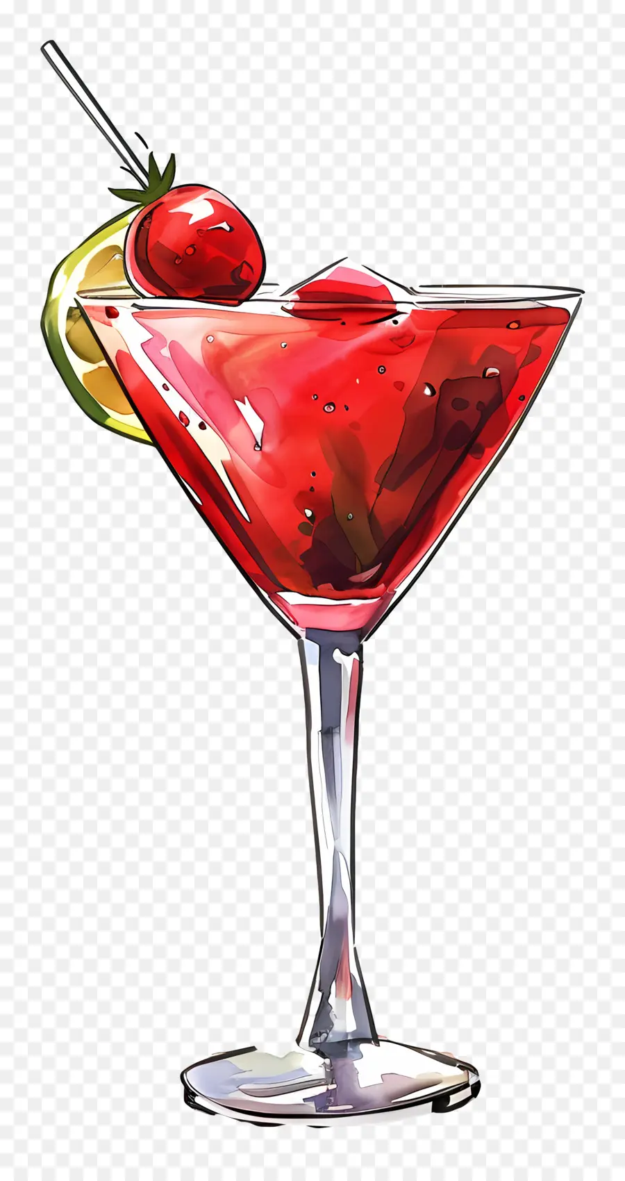 Красный коктейль，мартини стекла PNG