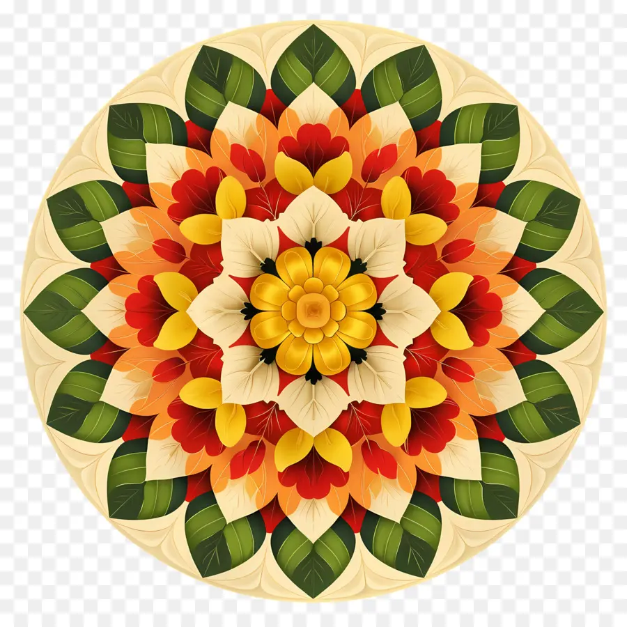 Простой месяц Атапура，цветочная мандала PNG
