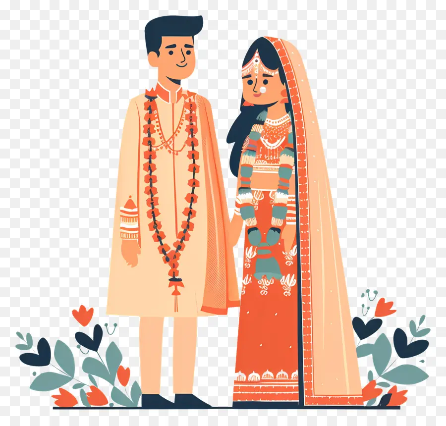 индийская свадьба，Индийская традиционная одежда PNG