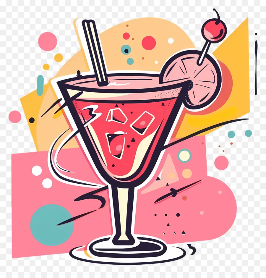 розовый коктейль，красный напиток PNG