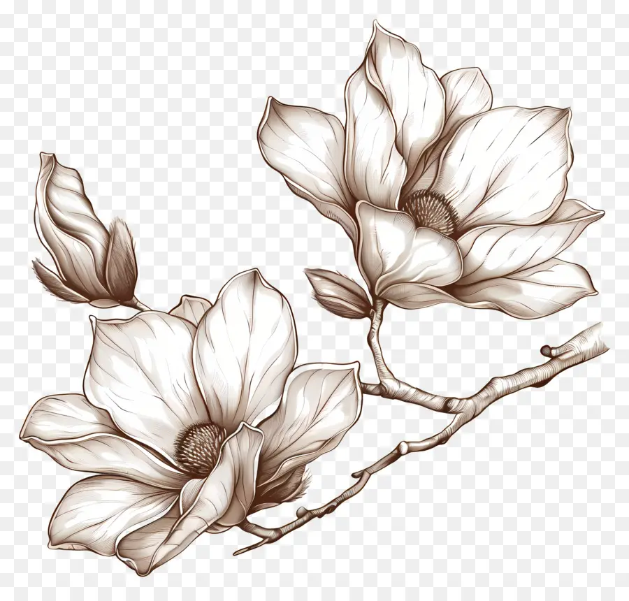 магнолия цветы，иллюстрация цветок PNG