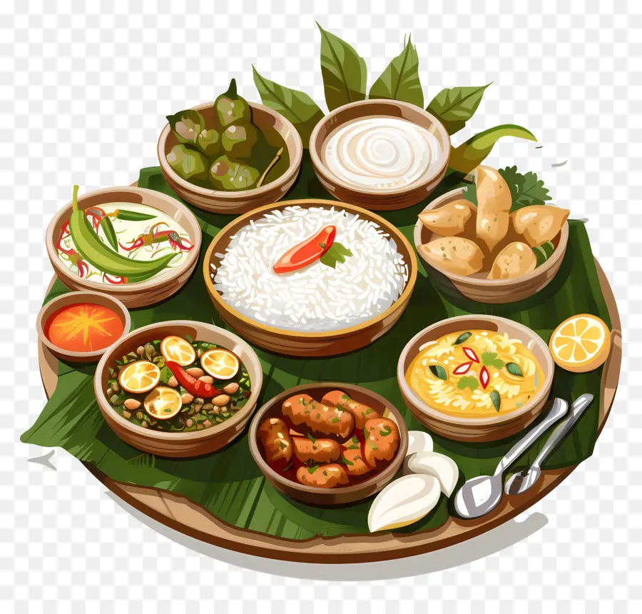 Онам Ситья，Традиционная индийская еда PNG