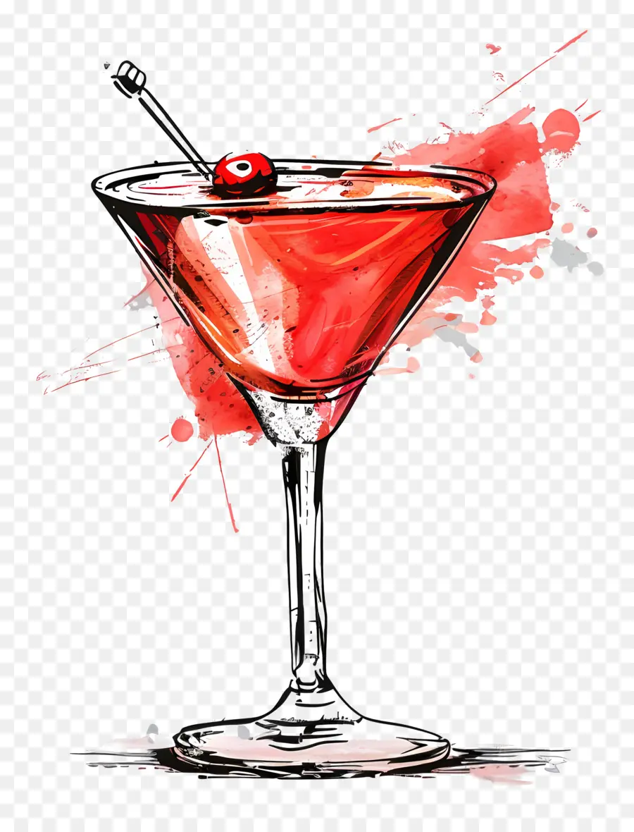 Красный коктейль，Красное Мартини Стекло PNG