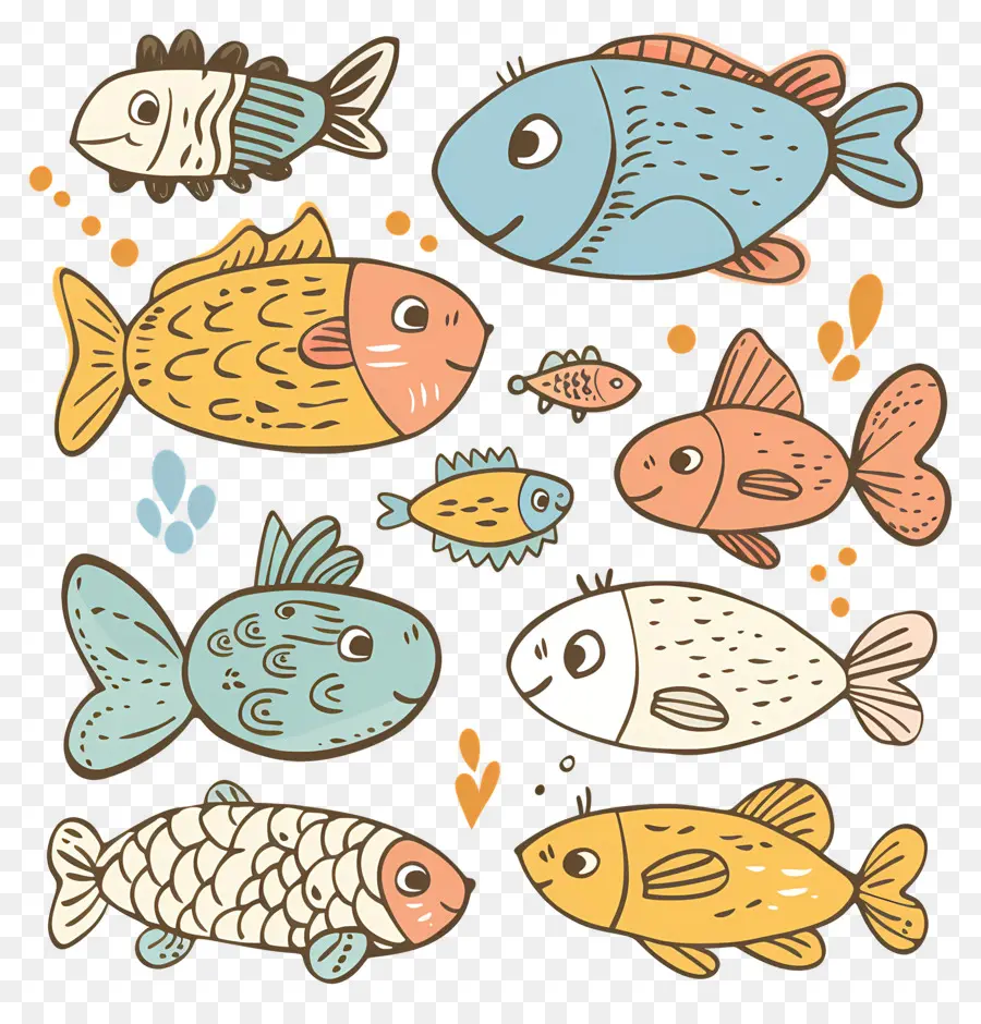 Рыбы，красочные PNG
