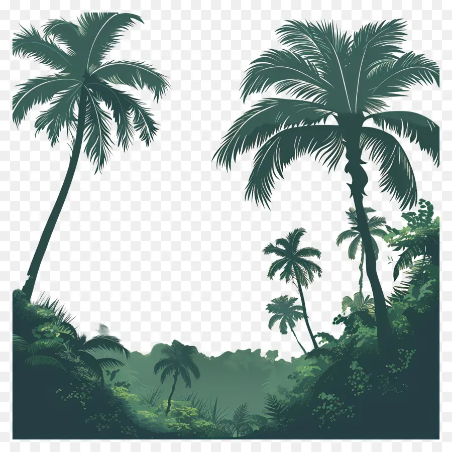 пляж фон，тропические джунгли PNG