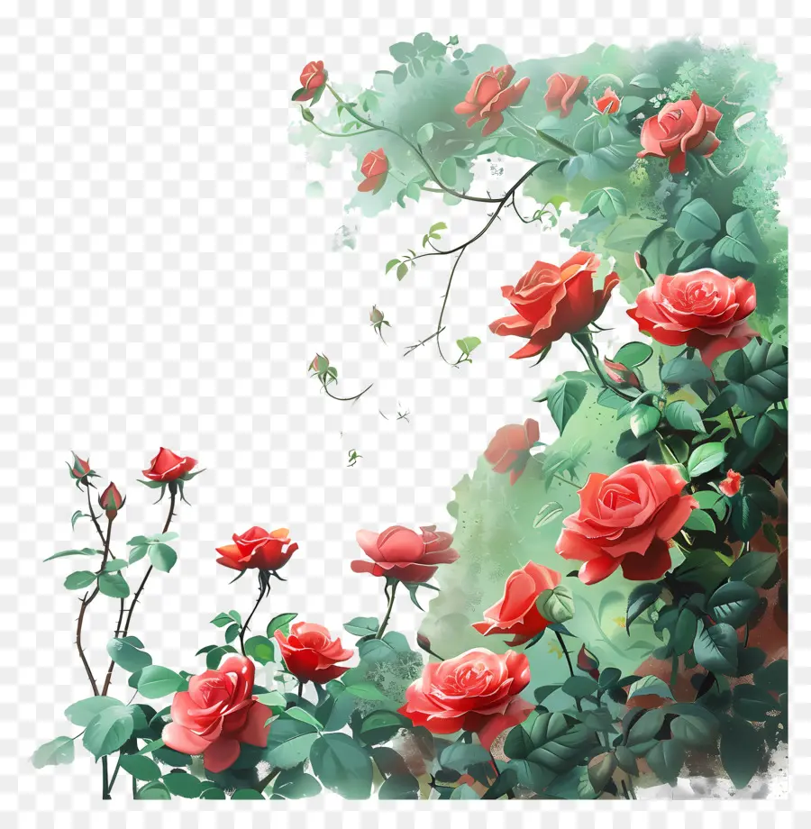 Сад роз，Красные Розы PNG