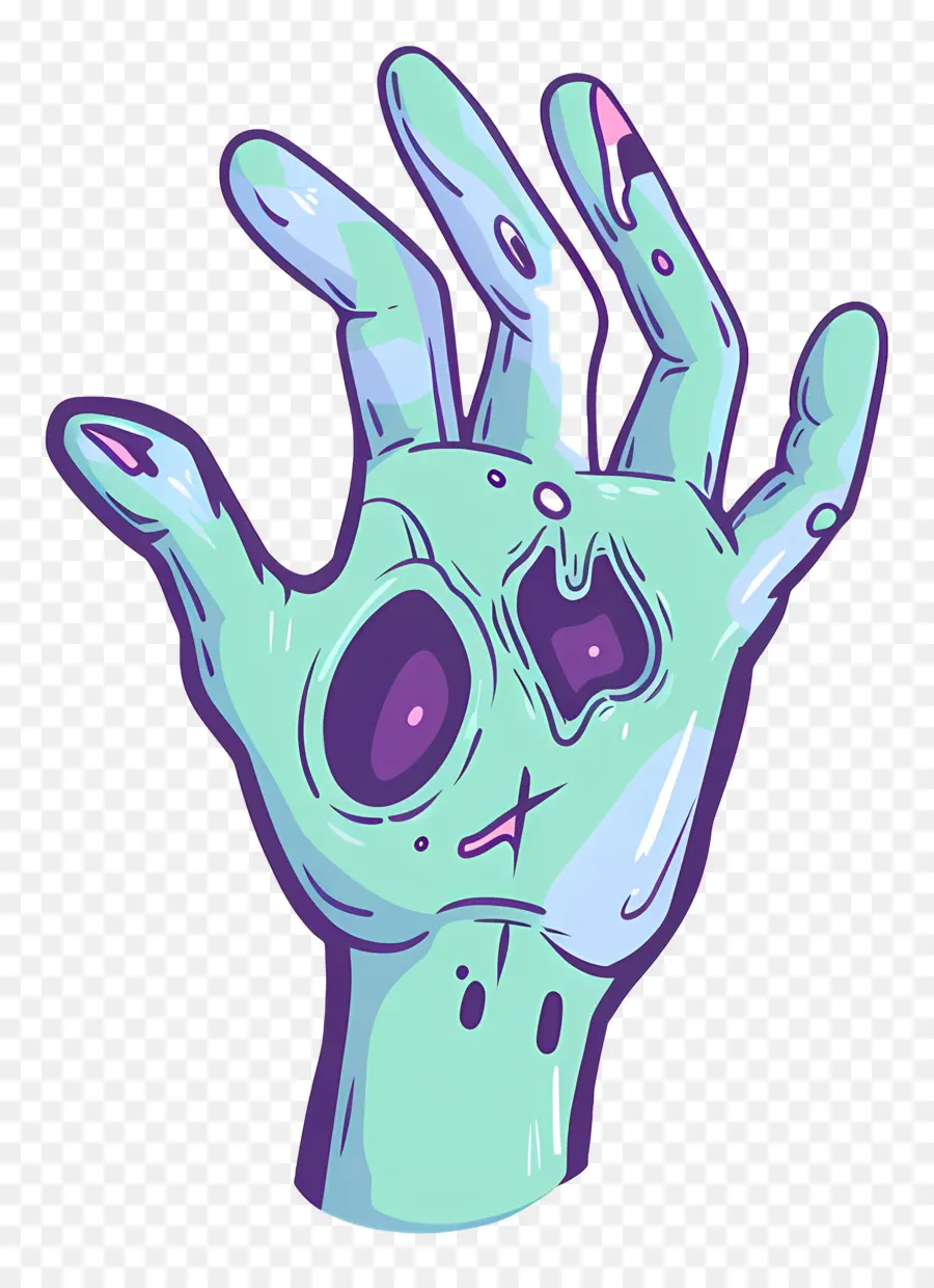 рука зомби，зеленый PNG