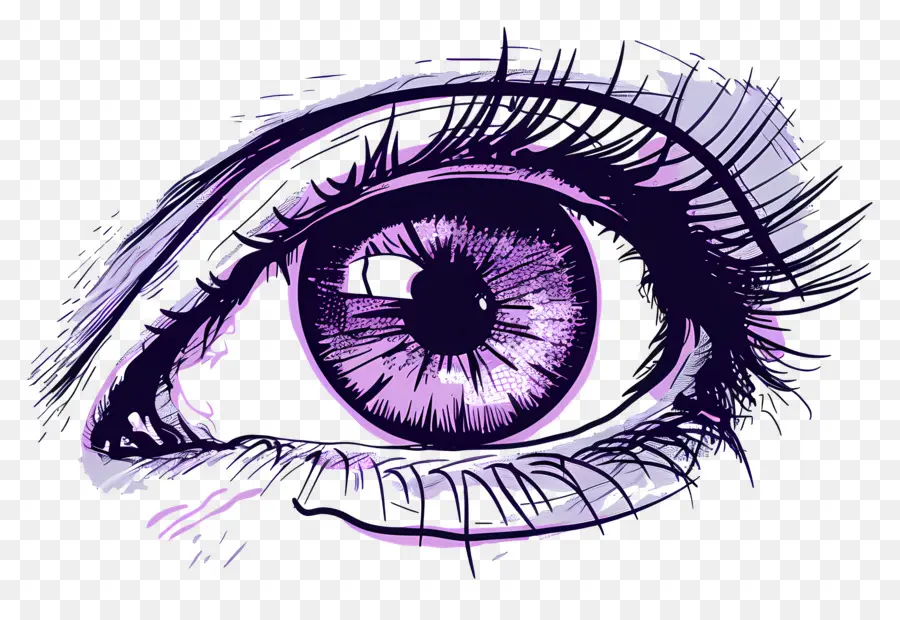 открытый глаз，фиолетовый глаз PNG