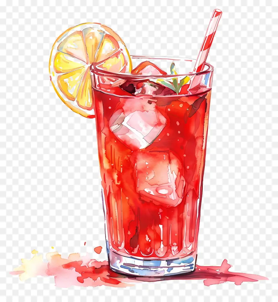 Красный коктейль，красный напиток PNG