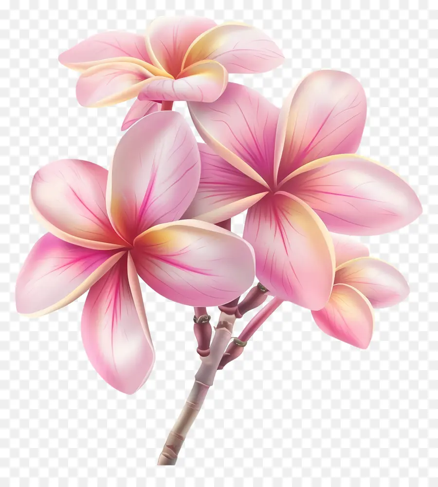 Розовый цветок Plumeria，Розовая плюмерия PNG