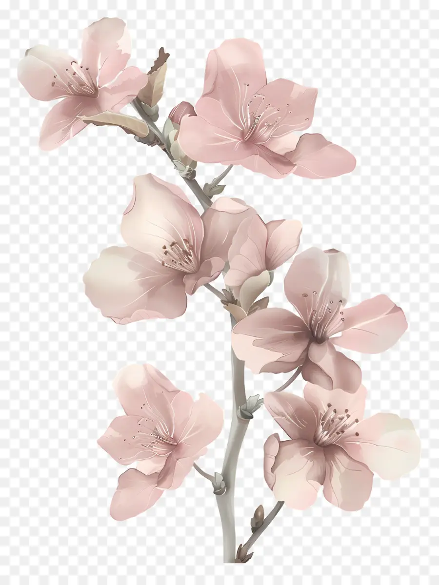 Сакура цветы，розовый цветок PNG