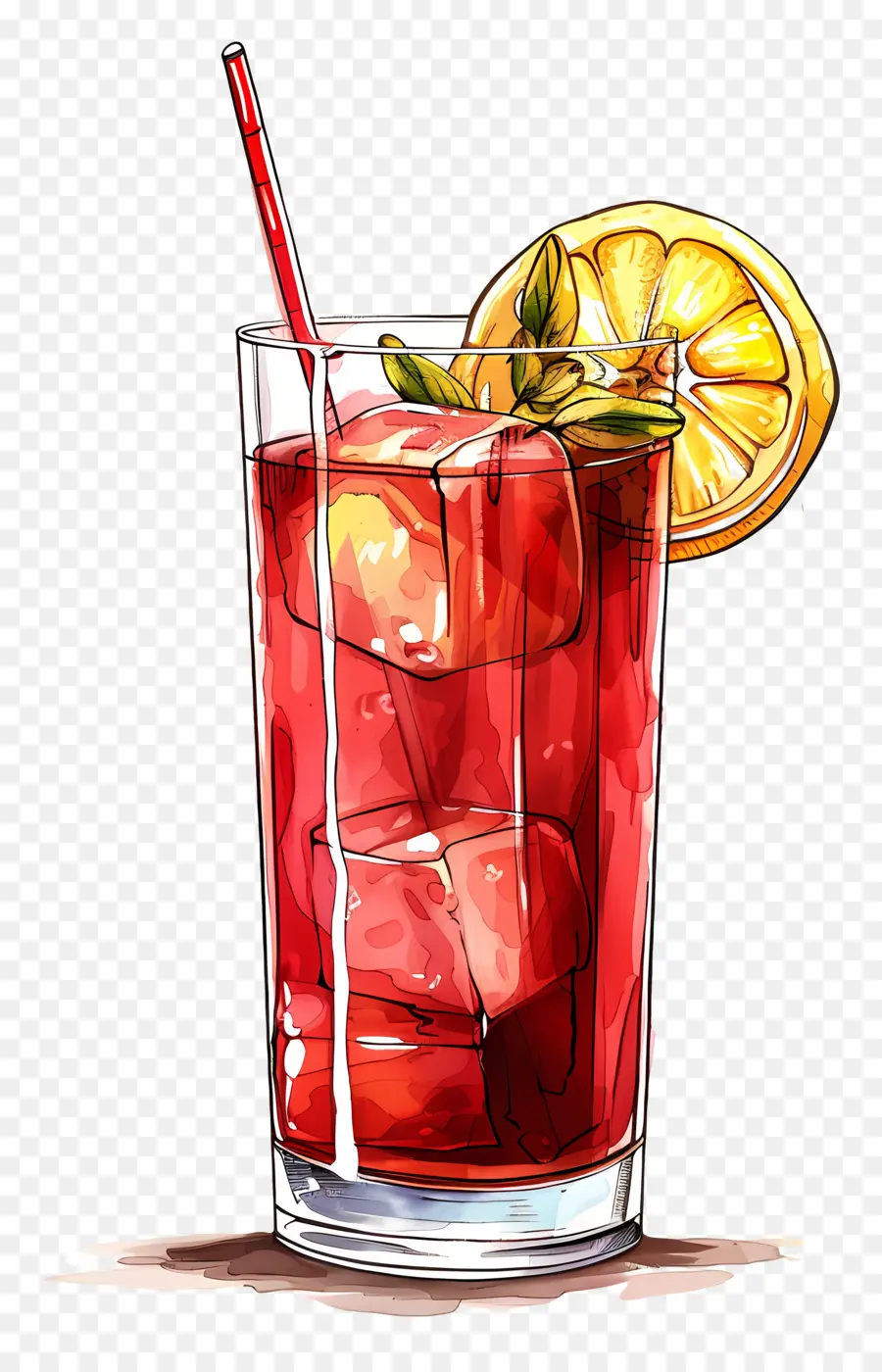 Красный коктейль，Красный ликер PNG